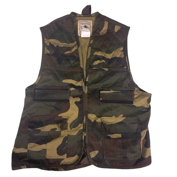Northwest Territory Camo Vest Mens L Hunting Fishing Utility Outdoor - Picture 1 of 7